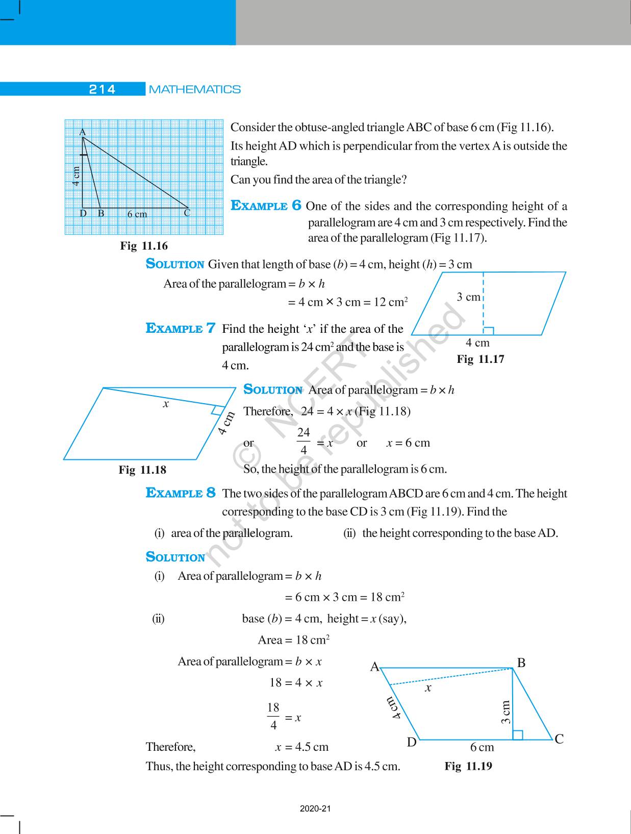 Perimeter And Area Ncert Book Of Class Mathematics